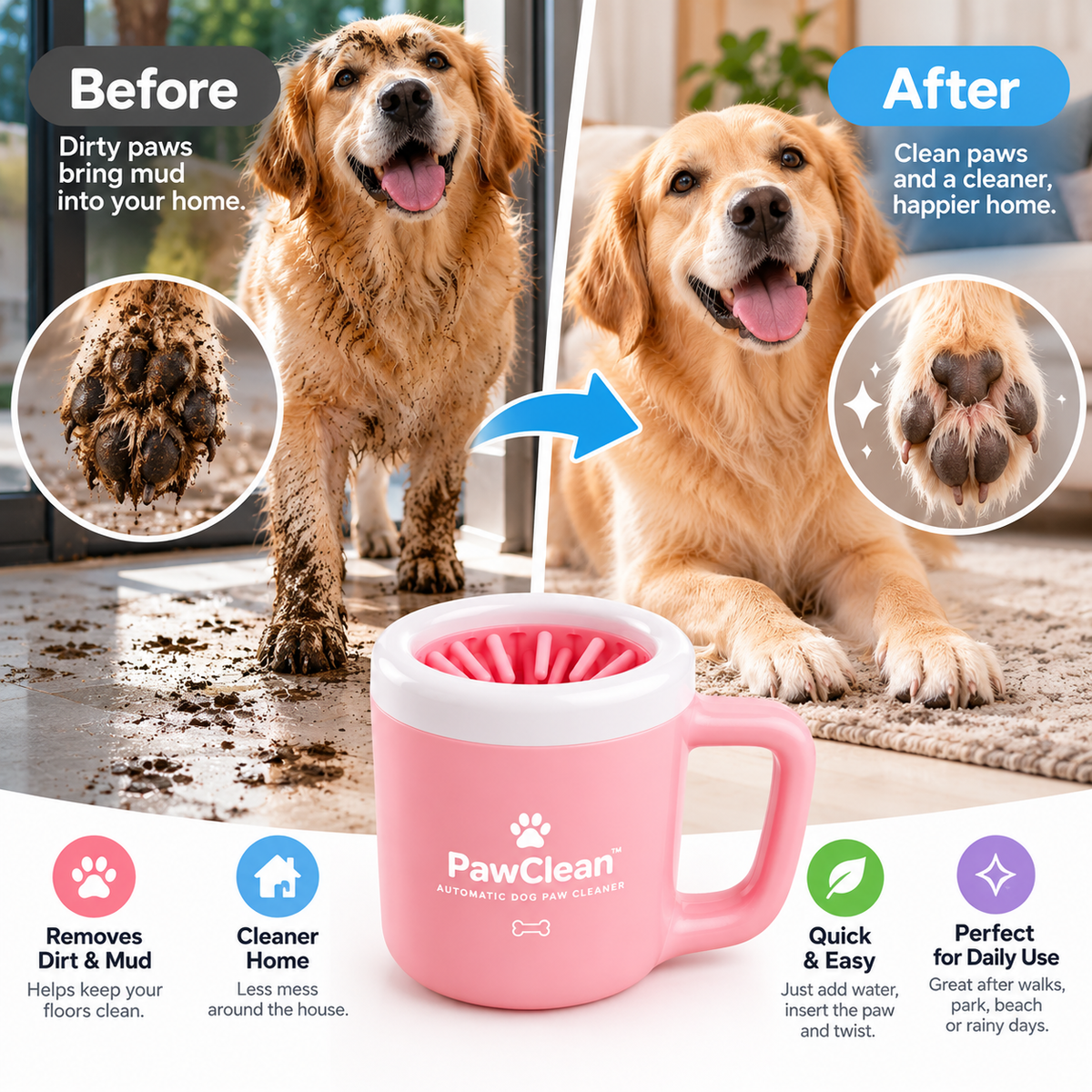 PawClean — Automatic Dog Paw Cleaner